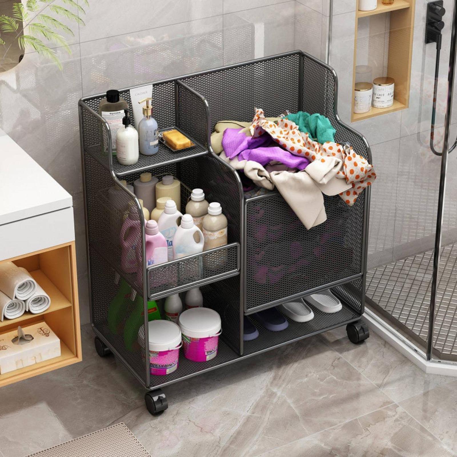 Home Gym Yoga Storage - Sportuitrusting opbergrek op wielen, grote capaciteit,