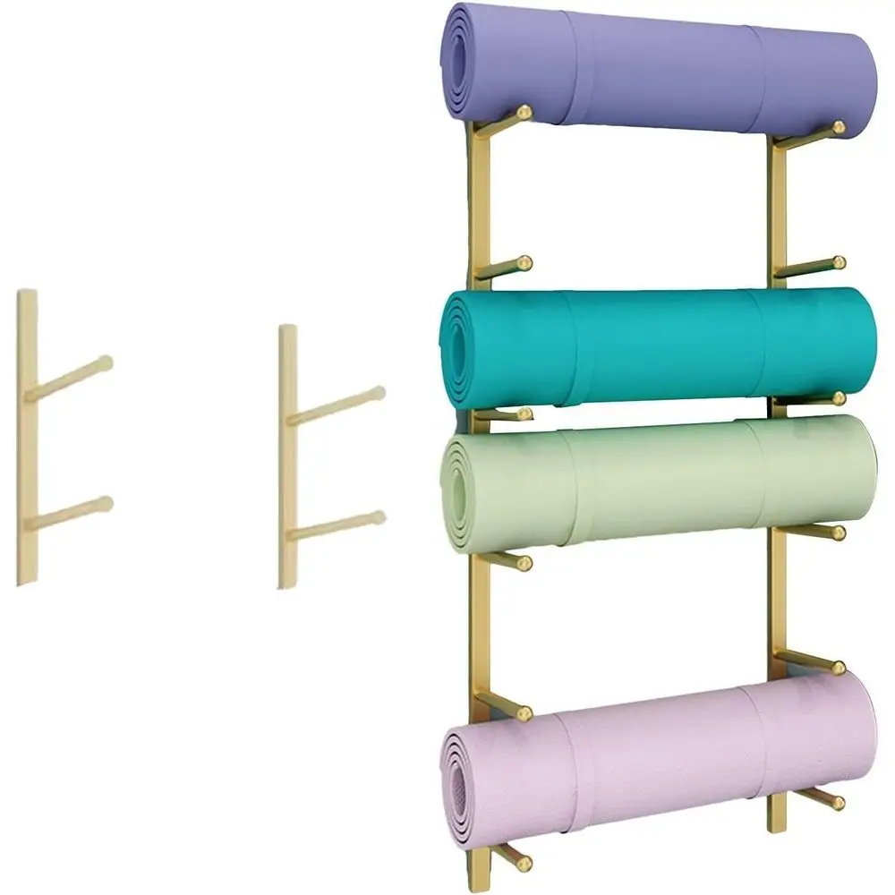 Home Gym Yoga Storage - Wandmontage metalen fitnessrek voor thuis workout,