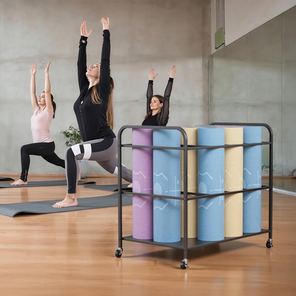 Home Gym Yoga Storage - Yogamat opbergrek met wielen, opbergwagen voor