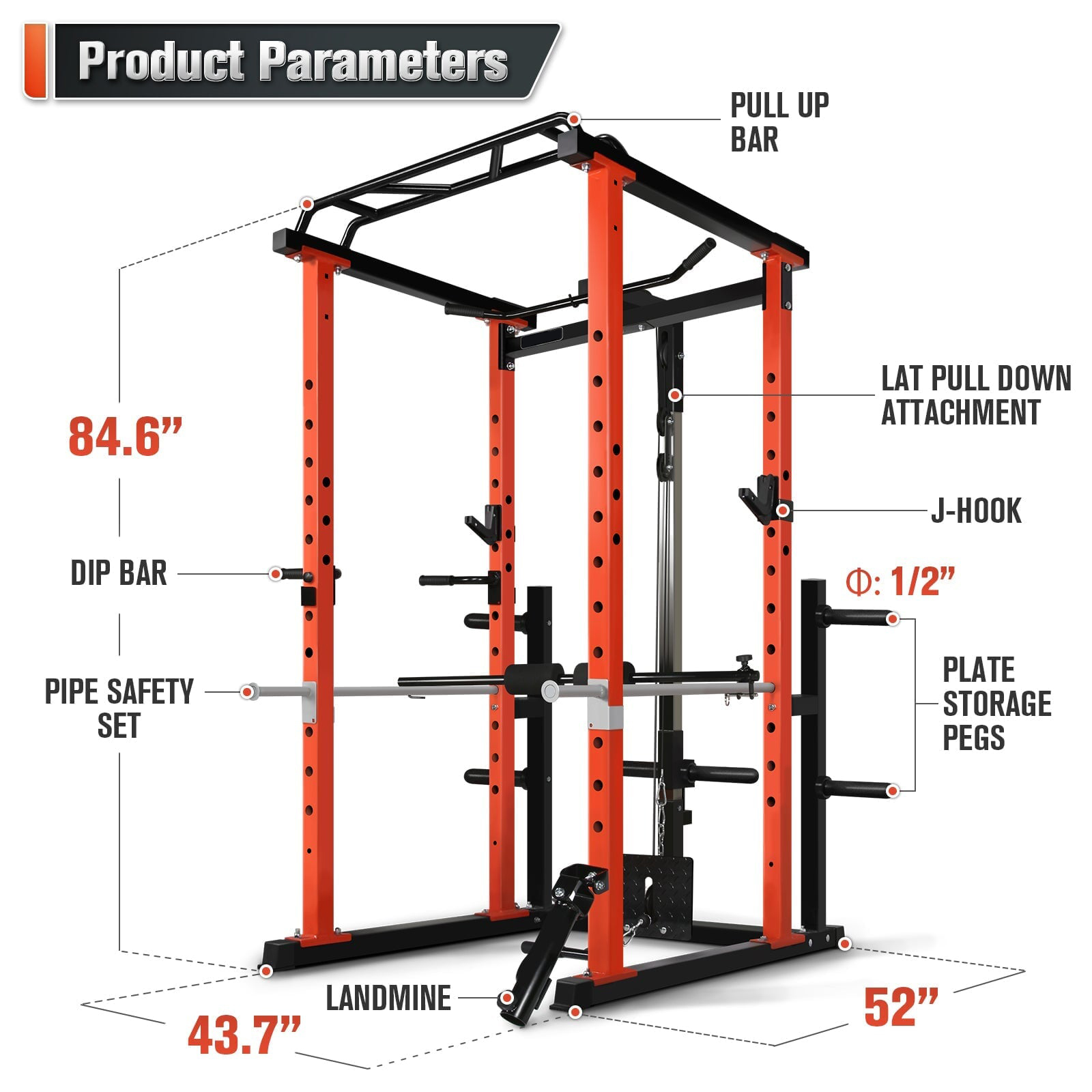 Home Gym System - Commerciële multifunctionele krachtcage homegym met pulldown