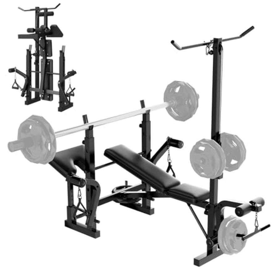 Home Gym Leg Extension - Homegym Gewichtsbank Set: Stalen Frame Zwart
