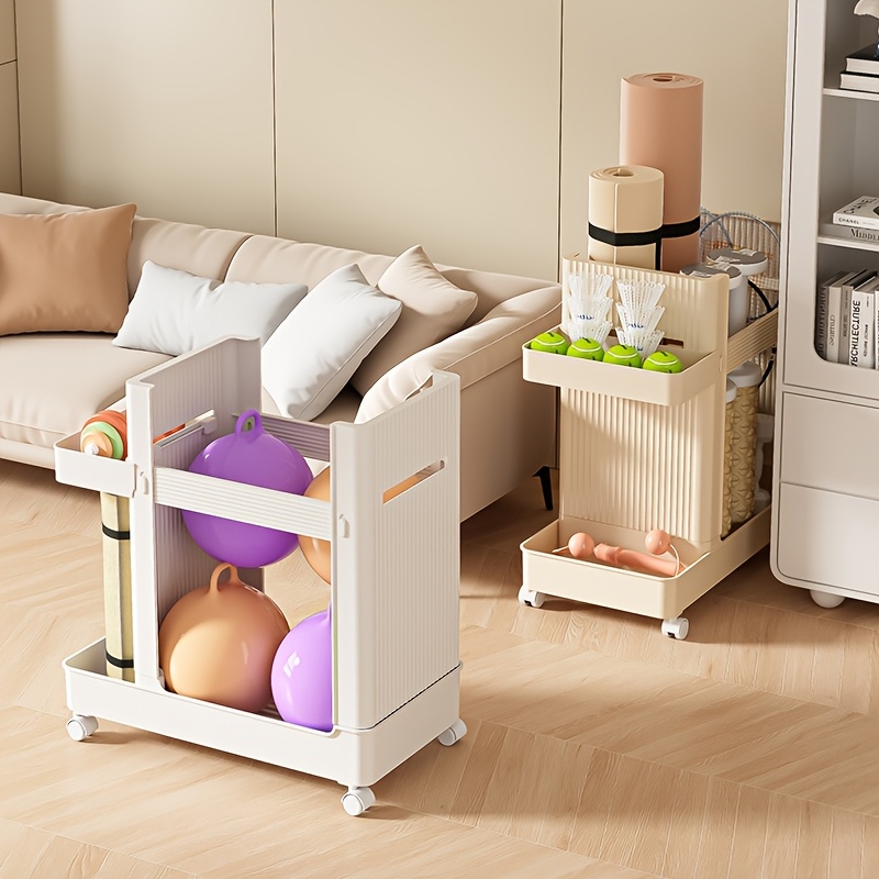 Home Gym Yoga Storage - Verticale fitnessapparatuur opbergrek met wielen voor