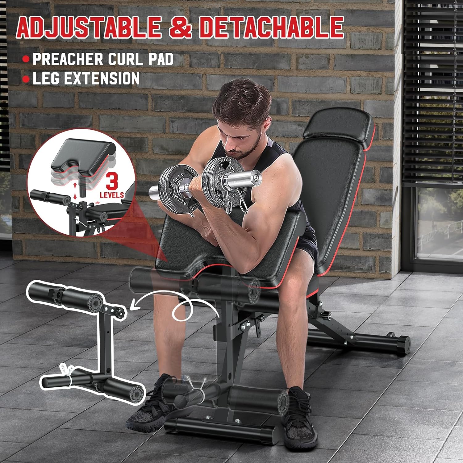Fitnessbank met beenextensie,  - Home Gym Leg Extension recensie en prijs
