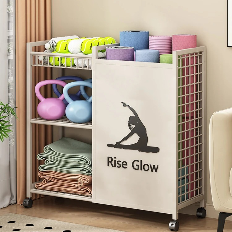 Mobiele fitnesswagen met wiele - Home Gym Yoga Storage recensie en prijs