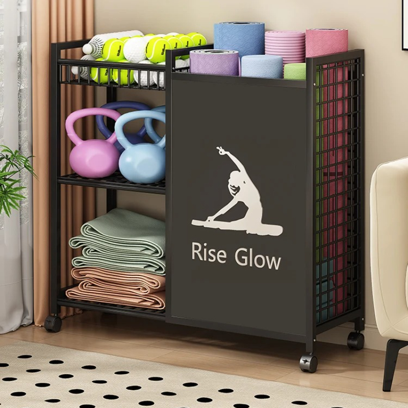 Mobiele fitnesswagen met wiele - Home Gym Yoga Storage recensie en prijs