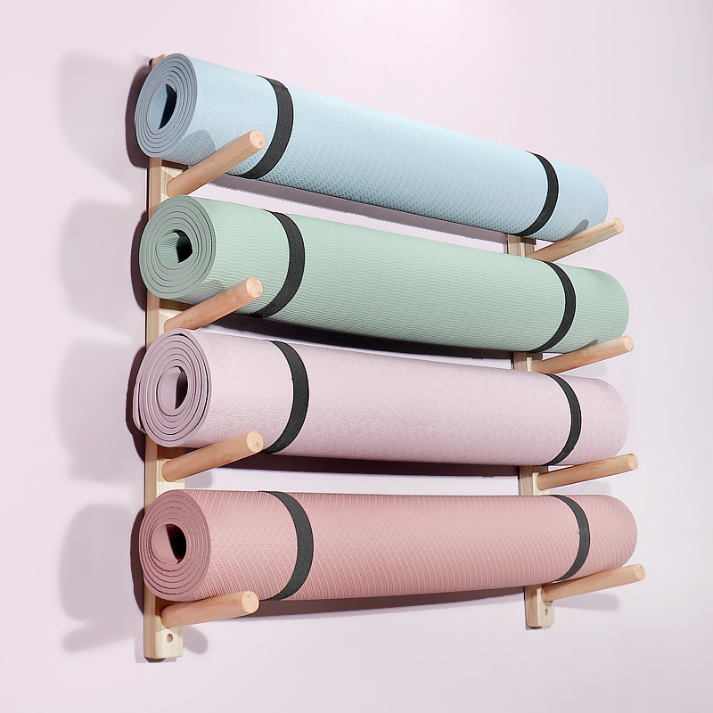 Houten yogamathouder voor wand - Home Gym Yoga Storage recensie en prijs