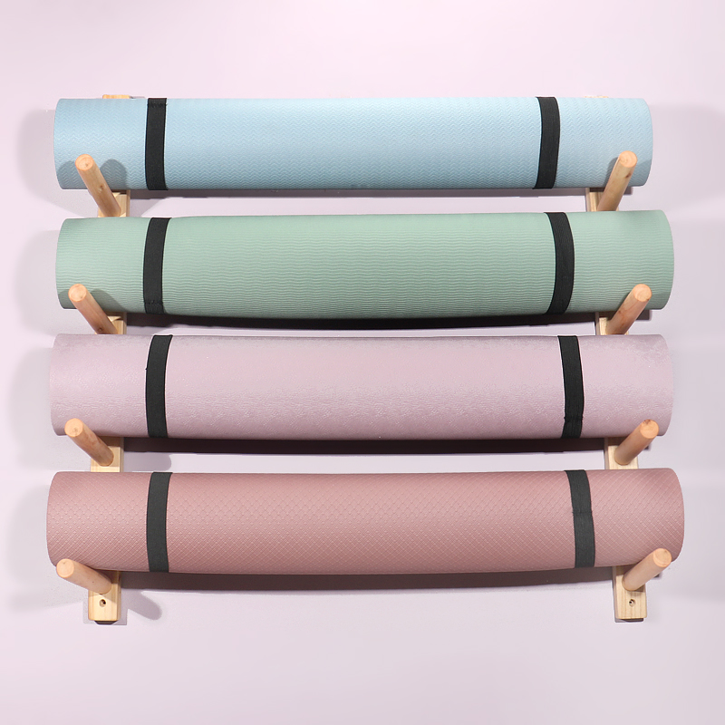 Houten yogamathouder voor wand - Home Gym Yoga Storage recensie en prijs
