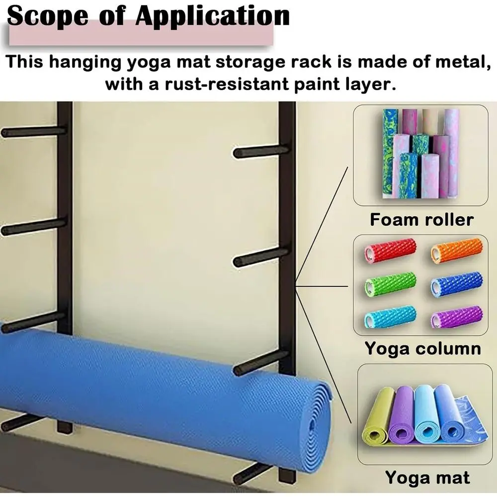 Wandmontage metalen fitnessrek - Home Gym Yoga Storage recensie en prijs